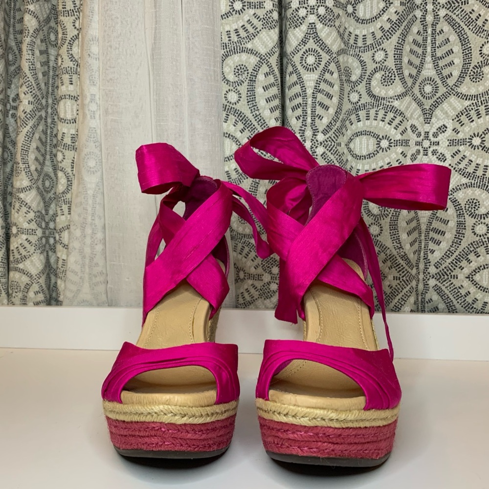 COPY - UGG Bright Pink Lucianna Espadrille Wedges
